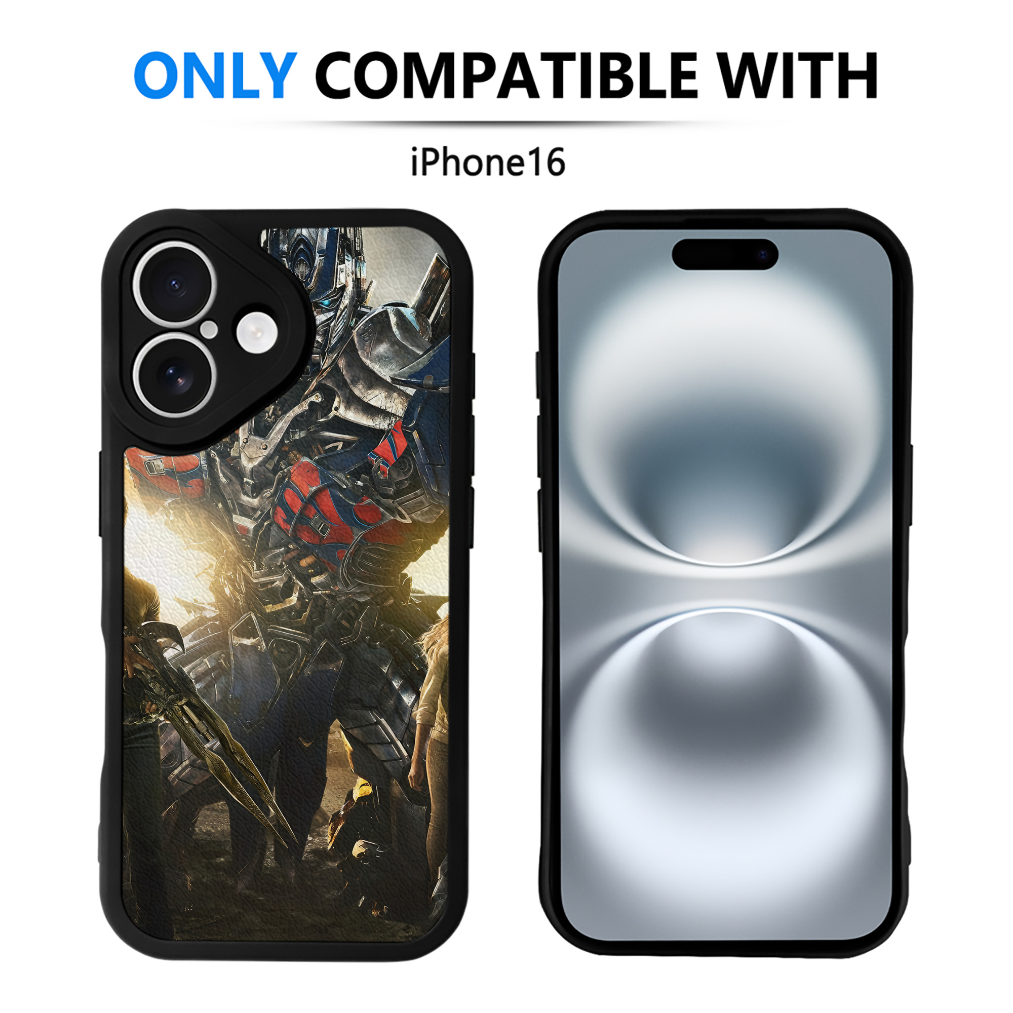 （画像用） Transformers トランスフォーマー 【iPhone 16シリーズ対応】シリコンスマホケース（レザー調） 材質：シリコン